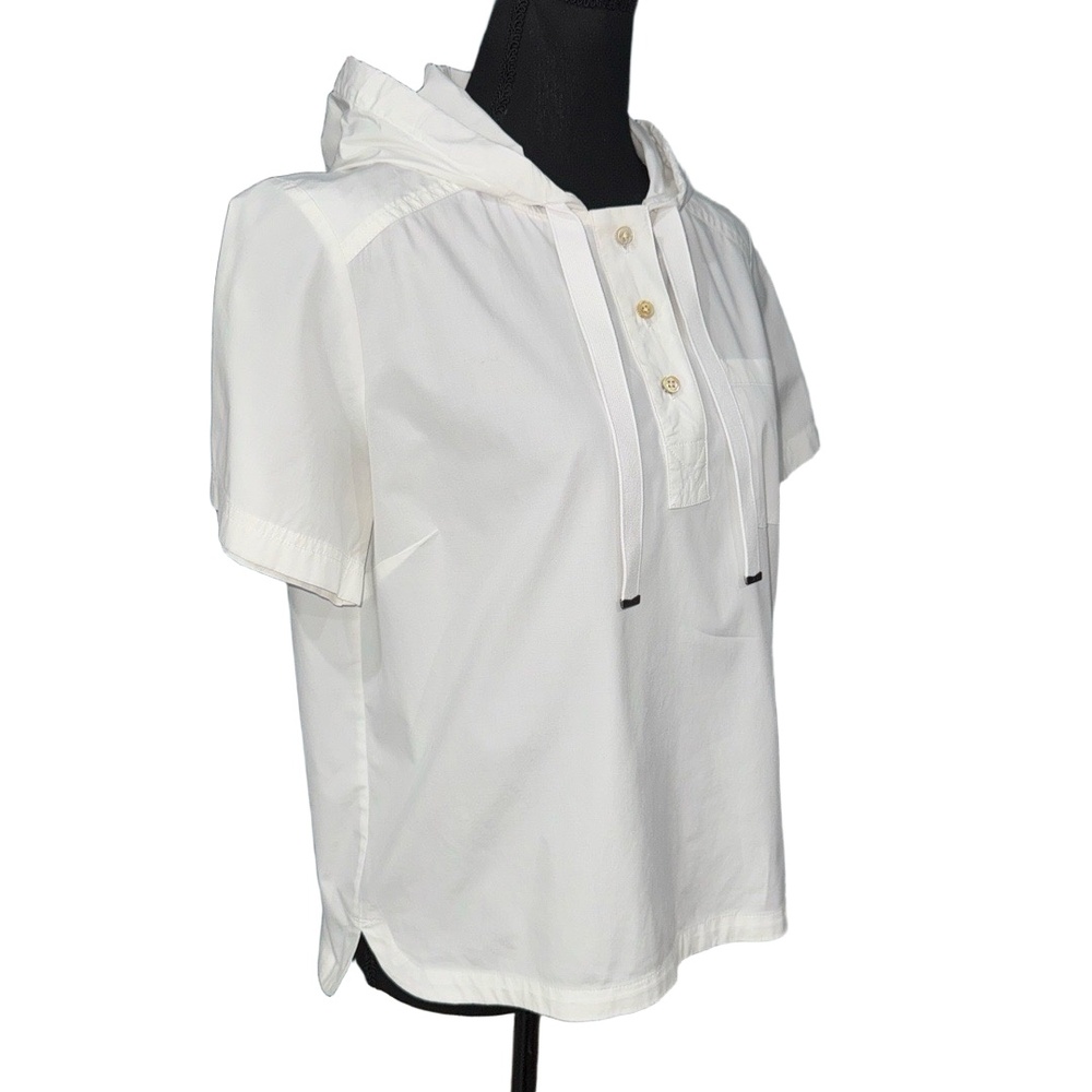 MARC By Marc Jacobs Women’s Cotton Poplin Hoodie Popover in White-Size Small - Picture 4 of 8
